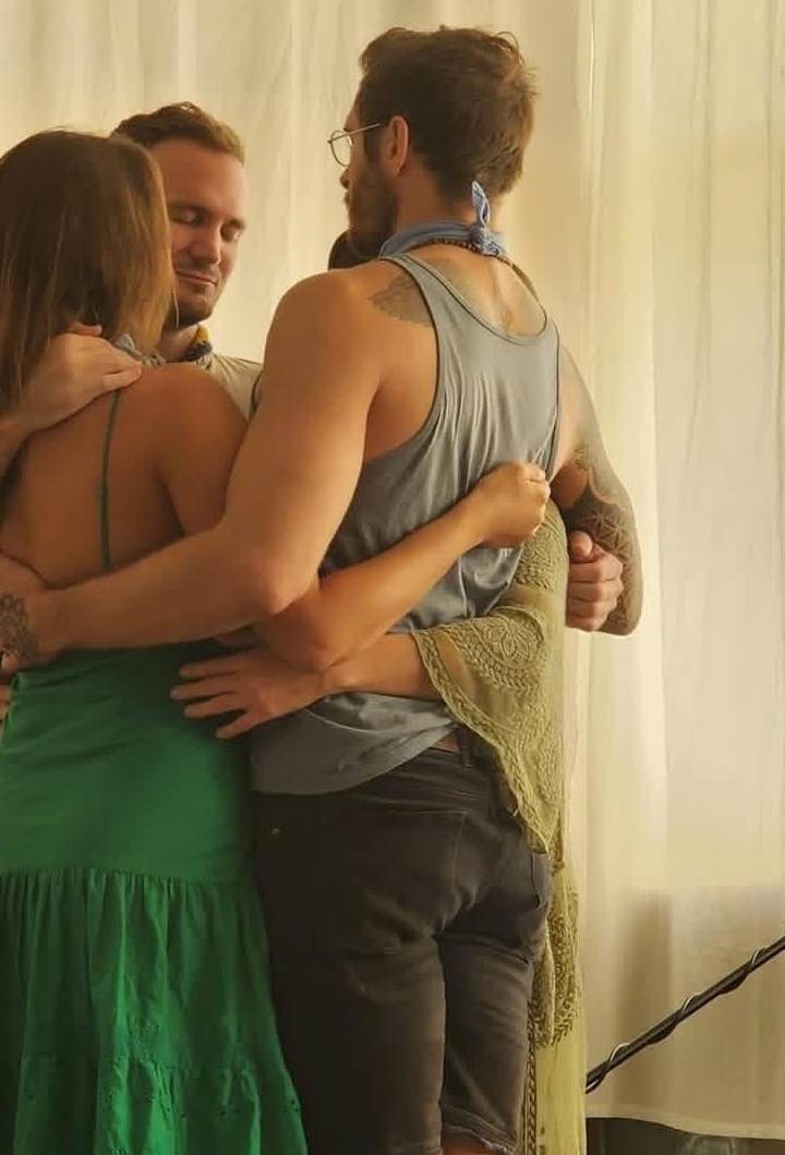 two people embracing